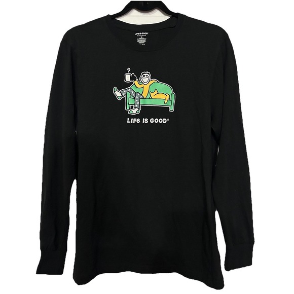 LIFE IS GOOD Mens Size Med Lounge SLEEPWEAR Pajama Shirt - Picture 1 of 4